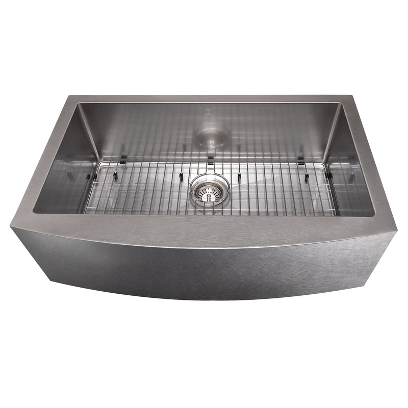 ZLINE 33" Vail Farmhouse Apron Mount Single Bowl Kitchen Sink with Bottom Grid 