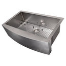 ZLINE 33" Vail Farmhouse Apron Mount Single Bowl Kitchen Sink with Bottom Grid 