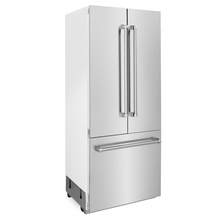 ZLINE 36" 19.6 cu. ft. Built-In 3-Door French Door Refrigerator with Internal Water and Ice Dispenser in Stainless Steel RBIV-304-36