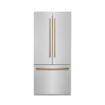 ZLINE 36" Autograph Edition 19.6 cu. ft. Built-in 2-Door Bottom Freezer Refrigerator with Internal Water and Ice Dispenser in Stainless Steel with Accents RBIVZ-304-36
