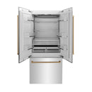 ZLINE 36" Autograph Edition 19.6 cu. ft. Built-in 2-Door Bottom Freezer Refrigerator with Internal Water and Ice Dispenser in Stainless Steel with Accents RBIVZ-304-36