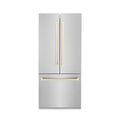 ZLINE 36" Autograph Edition 19.6 cu. ft. Built-in 2-Door Bottom Freezer Refrigerator with Internal Water and Ice Dispenser in Stainless Steel with Accents RBIVZ-304-36