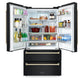 ZLINE 36" Autograph Edition 22.5 cu. ft Freestanding French Door Refrigerator with Ice Maker in Fingerprint Resistant Black Stainless Steel with Accents