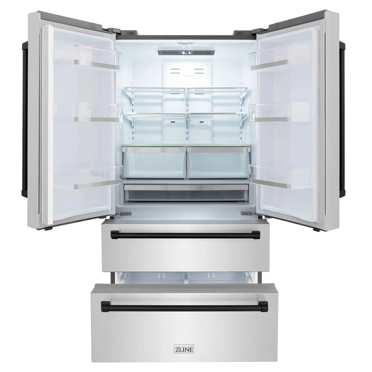 ZLINE 36" Autograph Edition 22.5 cu. ft Freestanding French Door Refrigerator with Ice Maker in Fingerprint Resistant Stainless Steel