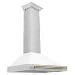 ZLINE 36" Autograph Edition Stainless Steel Range Hood with White Matte Shell 