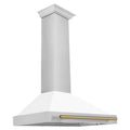 ZLINE 36" Autograph Edition Stainless Steel Range Hood with White Matte Shell 