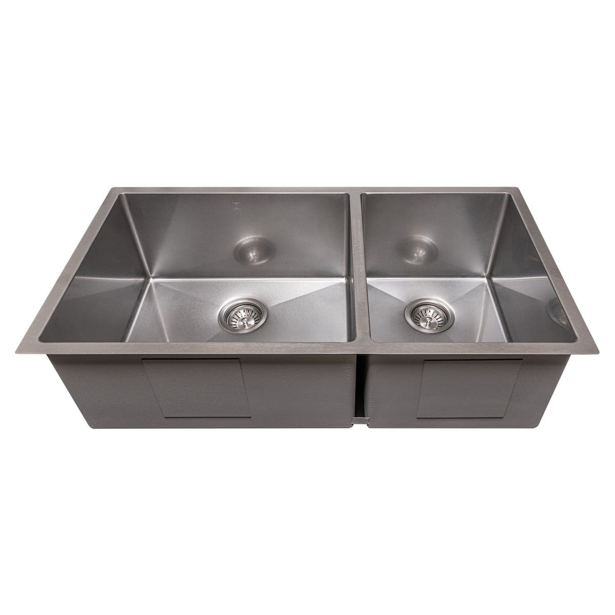 ZLINE 36" Chamonix Undermount Double Bowl Kitchen Sink with Bottom Grid