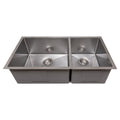 ZLINE 36" Chamonix Undermount Double Bowl Kitchen Sink with Bottom Grid