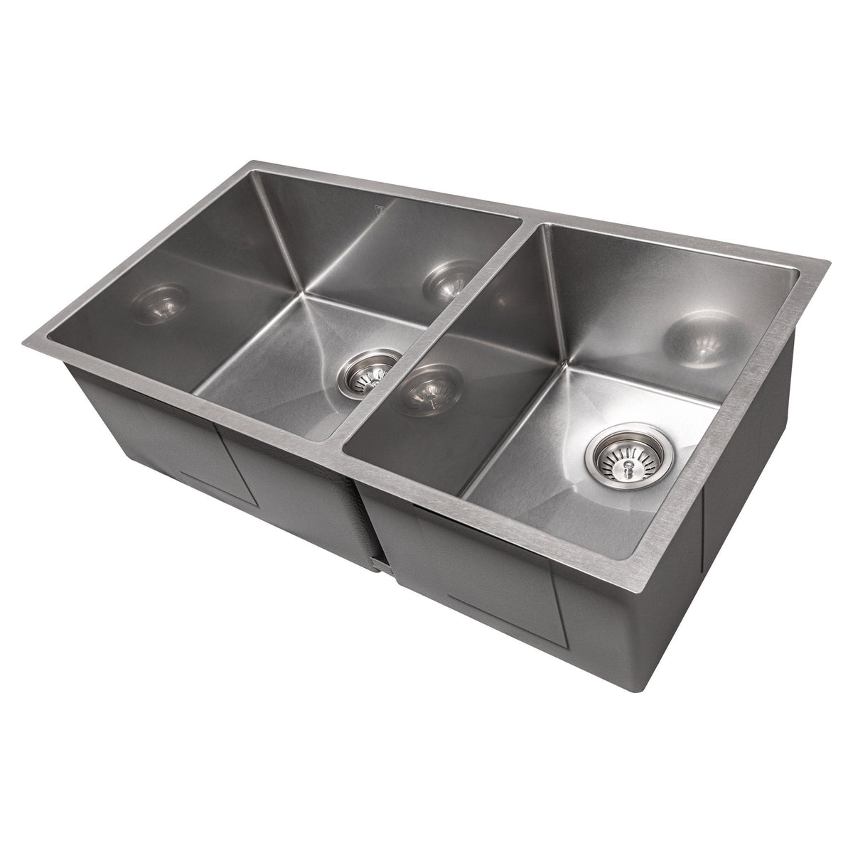ZLINE 36" Chamonix Undermount Double Bowl Kitchen Sink with Bottom Grid