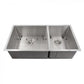 ZLINE 36" Chamonix Undermount Double Bowl Kitchen Sink with Bottom Grid