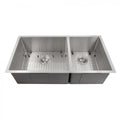 ZLINE 36" Chamonix Undermount Double Bowl Kitchen Sink with Bottom Grid