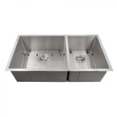 ZLINE 36" Chamonix Undermount Double Bowl Kitchen Sink with Bottom Grid