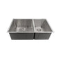 ZLINE 36" Chamonix Undermount Double Bowl Kitchen Sink with Bottom Grid