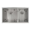 ZLINE 36" Chamonix Undermount Double Bowl Kitchen Sink with Bottom Grid