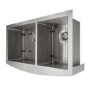 ZLINE 36" Courchevel Farmhouse Apron Mount Double Bowl Kitchen Sink with Bottom Grid 