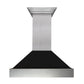 ZLINE Appliance Package - 36" Dual Fuel Range in DuraSnow® with Black Matte Door & 36" Range Hood - 2KP-RASBLMRH36