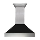 ZLINE Appliance Package - 36" Dual Fuel Range in DuraSnow® with Black Matte Door & 36" Range Hood - 2KP-RASBLMRH36