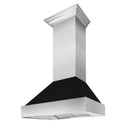 ZLINE Appliance Package - 36" Dual Fuel Range in DuraSnow® with Black Matte Door & 36" Range Hood - 2KP-RASBLMRH36
