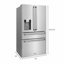ZLINE 36 In. French Door Refrigerator Counter Depth Fingerprint with Water and Ice Dispenser