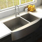 ZLINE 36" Niseko Farmhouse Apron Mount Double Bowl Kitchen Sink with Bottom Grid 