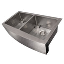 ZLINE 36" Niseko Farmhouse Apron Mount Double Bowl Kitchen Sink with Bottom Grid 