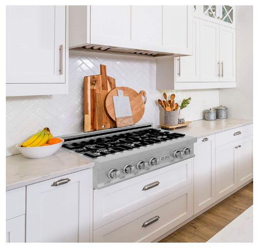 ZLINE 36" Porcelain Rangetop in DuraSnow Stainless Steel with 6 Gas Burners
