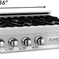ZLINE 36" Porcelain Rangetop in DuraSnow Stainless Steel with 6 Gas Burners