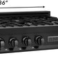ZLINE 36" Professional Black Stainless Gas Rangetop with 6 Gas Burners - RTB-36