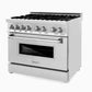 ZLINE 36" Professional Dual Fuel Range with Gas Stove and Electric Oven in Stainless Steel