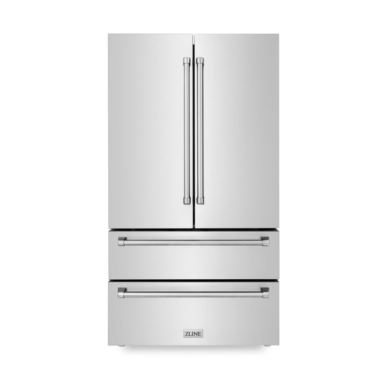 ZLINE 4-Piece Appliance Package - 30 In. Rangetop, Range Hood, Refrigerator, and Double Wall Oven in Stainless Steel - 4KPR-RTRH30-AWS