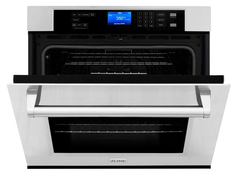 ZLINE Appliance Package - 4-Piece Appliance Package - 48 In. Rangetop, Wall Oven, Refrigerator, and Microwave Oven in Stainless Steel - 4KPR-RT48-MWAWS