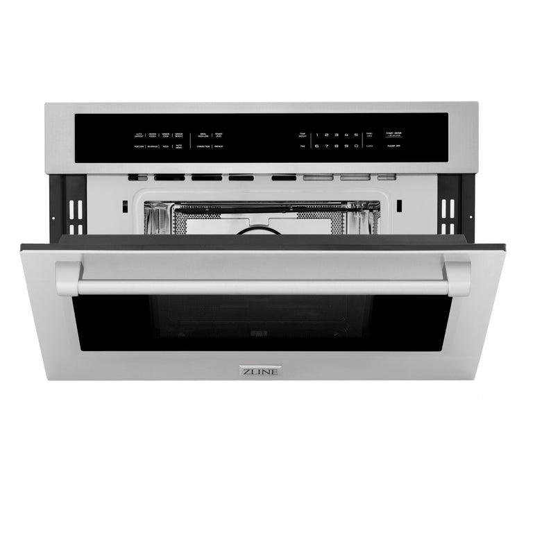 ZLINE Appliance Package - 4-Piece Appliance Package - 48 In. Rangetop, Wall Oven, Refrigerator, and Microwave Oven in Stainless Steel - 4KPR-RT48-MWAWS