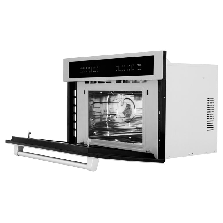 ZLINE Appliance Package - 4-Piece Appliance Package - 48 In. Rangetop, Wall Oven, Refrigerator, and Microwave Oven in Stainless Steel - 4KPR-RT48-MWAWS