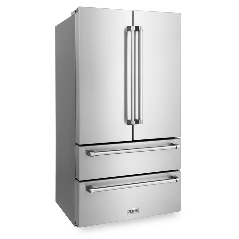 ZLINE Appliance Package - 4-Piece Appliance Package - 48 In. Rangetop, Wall Oven, Refrigerator, and Microwave Oven in Stainless Steel - 4KPR-RT48-MWAWS