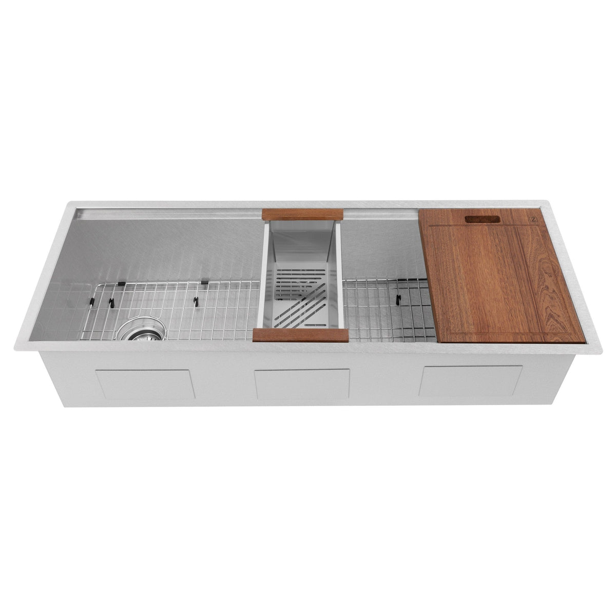 ZLINE 43" Garmisch Undermount Single Bowl Kitchen Sink with Bottom Grid and Accessories