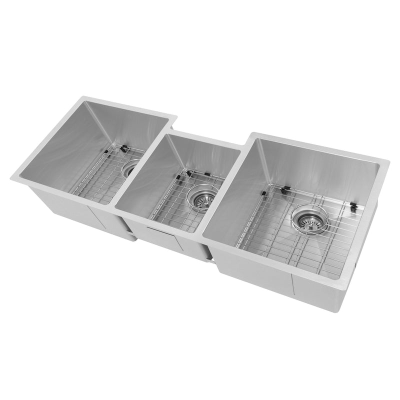 ZLINE 45" Breckenridge Undermount Triple Bowl Kitchen Sink with Bottom Grid and Accessories