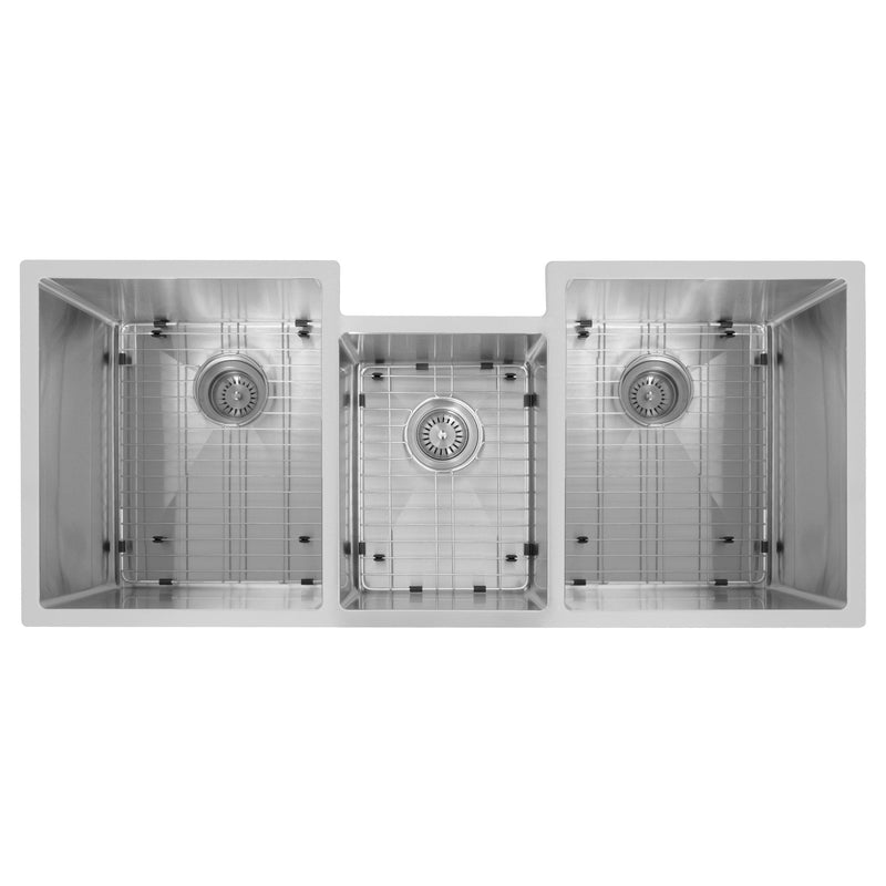 ZLINE 45" Breckenridge Undermount Triple Bowl Kitchen Sink with Bottom Grid and Accessories