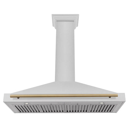 ZLINE 48" Autograph Edition DuraSnow® Stainless Steel Range Hood with DuraSnow® Stainless Steel Shell KB4SNZ-48
