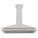ZLINE 48" Autograph Edition DuraSnow® Stainless Steel Range Hood with DuraSnow® Stainless Steel Shell KB4SNZ-48