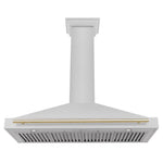 ZLINE 48" Autograph Edition DuraSnow® Stainless Steel Range Hood with DuraSnow® Stainless Steel Shell KB4SNZ-48
