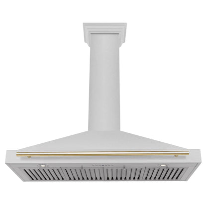 ZLINE 48" Autograph Edition DuraSnow® Stainless Steel Range Hood with DuraSnow® Stainless Steel Shell KB4SNZ-48