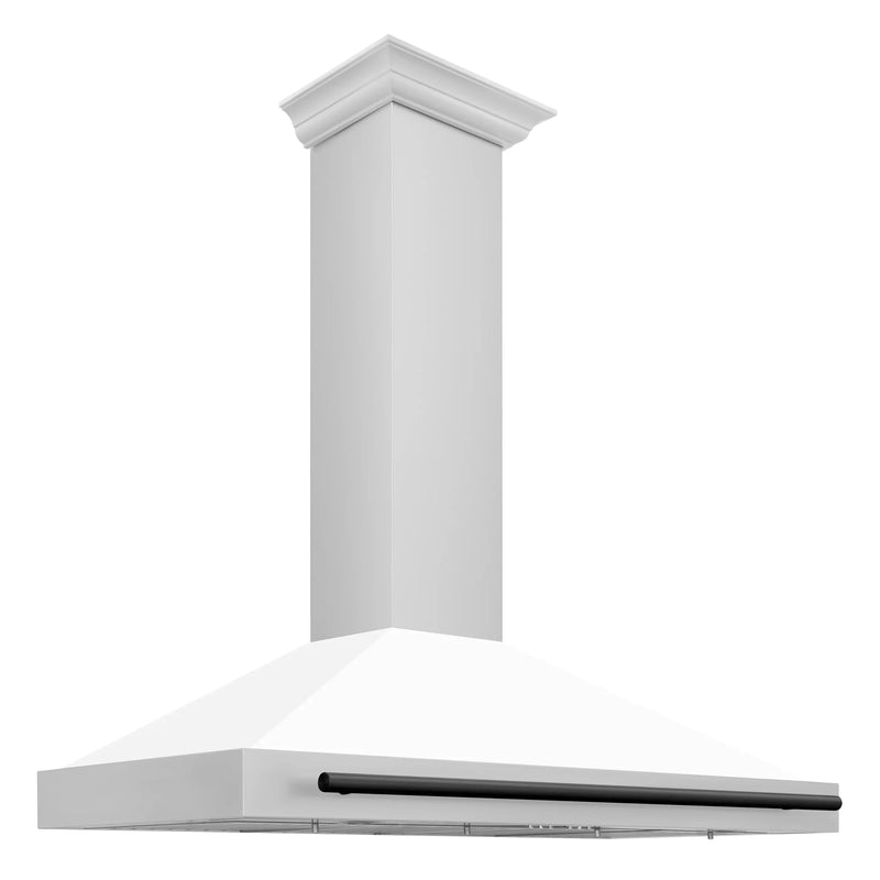 ZLINE 48" Autograph Edition Stainless Steel Range Hood with White Matte Shell KB4STZ-WM48