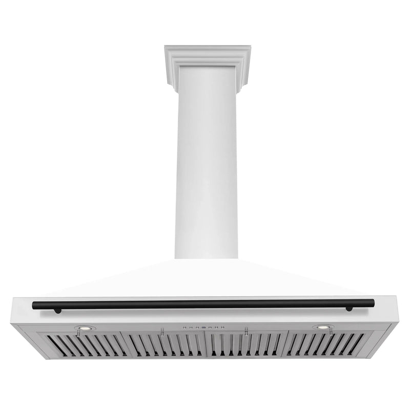 ZLINE 48" Autograph Edition Stainless Steel Range Hood with White Matte Shell KB4STZ-WM48