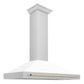 ZLINE 48" Autograph Edition Stainless Steel Range Hood with White Matte Shell KB4STZ-WM48
