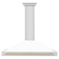 ZLINE 48" Autograph Edition Stainless Steel Range Hood with White Matte Shell KB4STZ-WM48