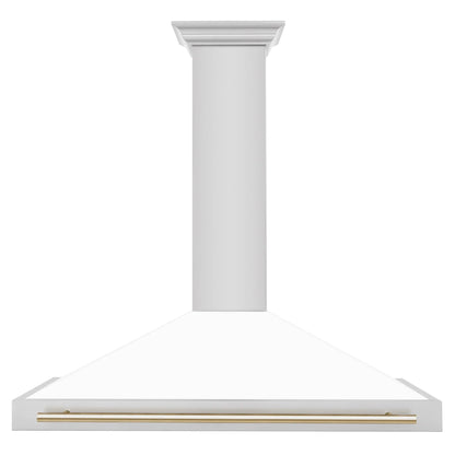 ZLINE 48" Autograph Edition Stainless Steel Range Hood with White Matte Shell KB4STZ-WM48