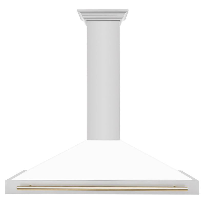 ZLINE 48" Autograph Edition Stainless Steel Range Hood with White Matte Shell KB4STZ-WM48