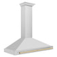 ZLINE 48" Autograph Edition Stainless Steel Range Hood with Stainless Steel Shell and Gold Accents - KB4STZ-48-G
