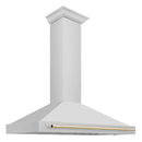 ZLINE 48" Autograph Edition Stainless Steel Range Hood with Stainless Steel Shell and Gold Accents - KB4STZ-48-G