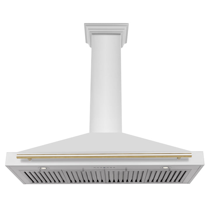 ZLINE 48" Autograph Edition Stainless Steel Range Hood with Stainless Steel Shell and Gold Accents - KB4STZ-48-G
